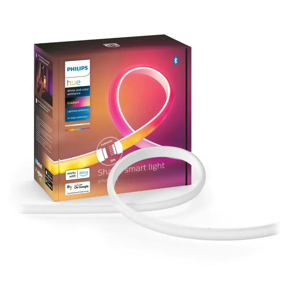 Philips Hue Gradient Lightstrip Extension 1m For Hue Lightstrip Plus WHT/Colour - Home & Garden