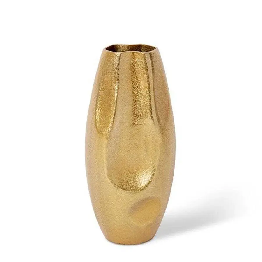 E Style 29cm Aluminium Wrigley Plant/Flower Vase Tabletop Home Decor Gold - Home & Garden