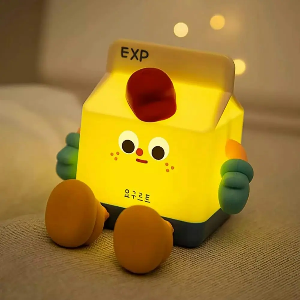Cute Milk Carton Toast Night Lamp With Rechargeable Timed Sleeping Nightlights - Home & Garden