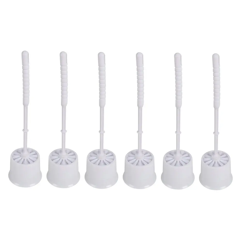 6x 2pc Ultimo Toilet Brush Set Round Bristle Cleaning Brush for Bathroom 34cm - Home & Garden