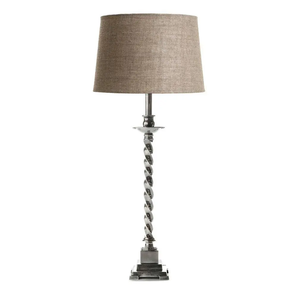 Belle Roxbury Table Lamp w/ Brass Base 92cm Night Light Decor Antique Silver - Home & Garden