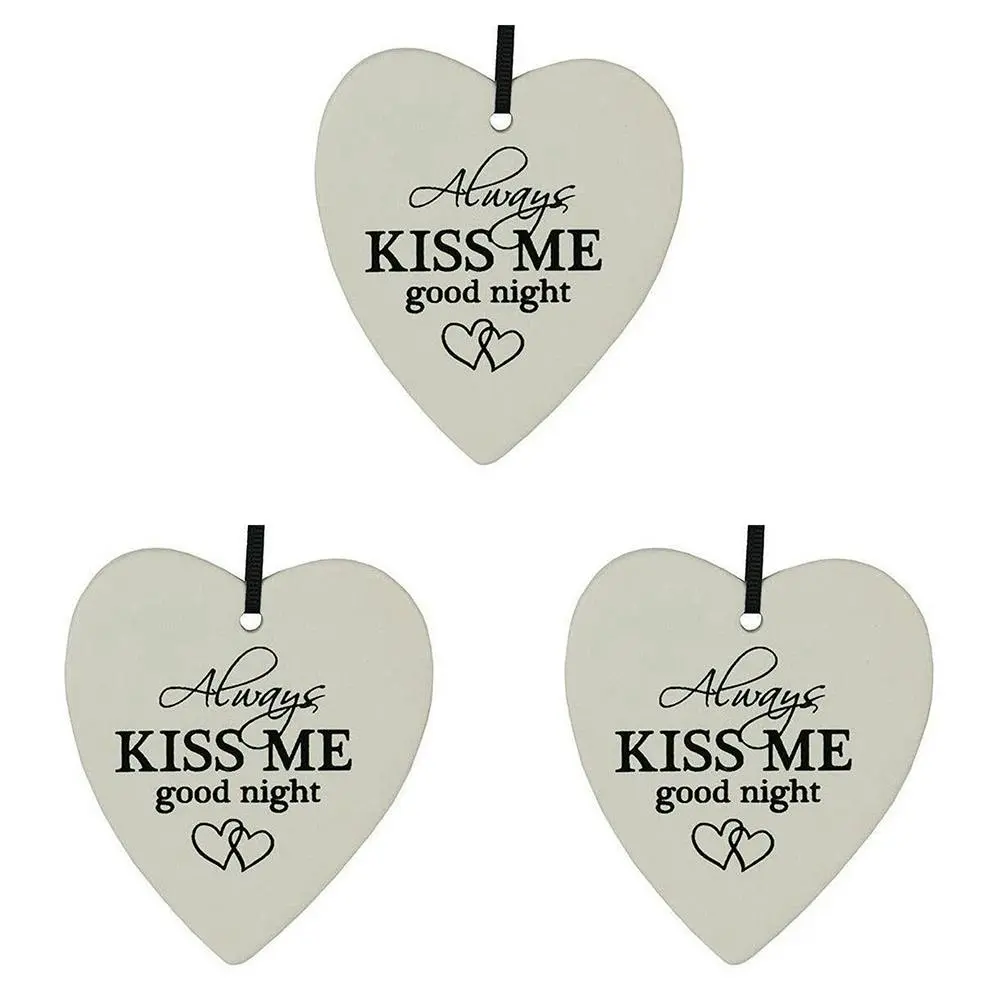 3x Ceramic Hanging 8x9cm Heart Kiss Me w/ Hanger Ornament Home/Office Room Decor - Home & Garden