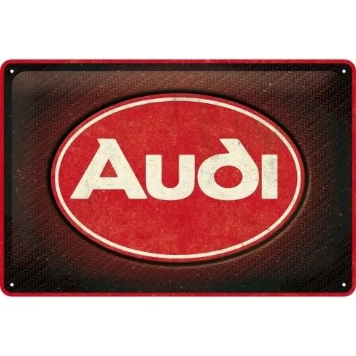 Nostalgic Art Audi Logo Red Shine 20x30cm Medium Metal Tin Sign Home Wall Decor - Home & Garden