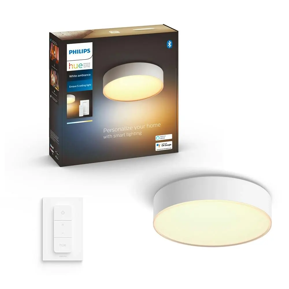 Philips Hue White Ambiance Enrave Small Ceiling Light Home Lighting w/ Bluetooth - Home & Garden