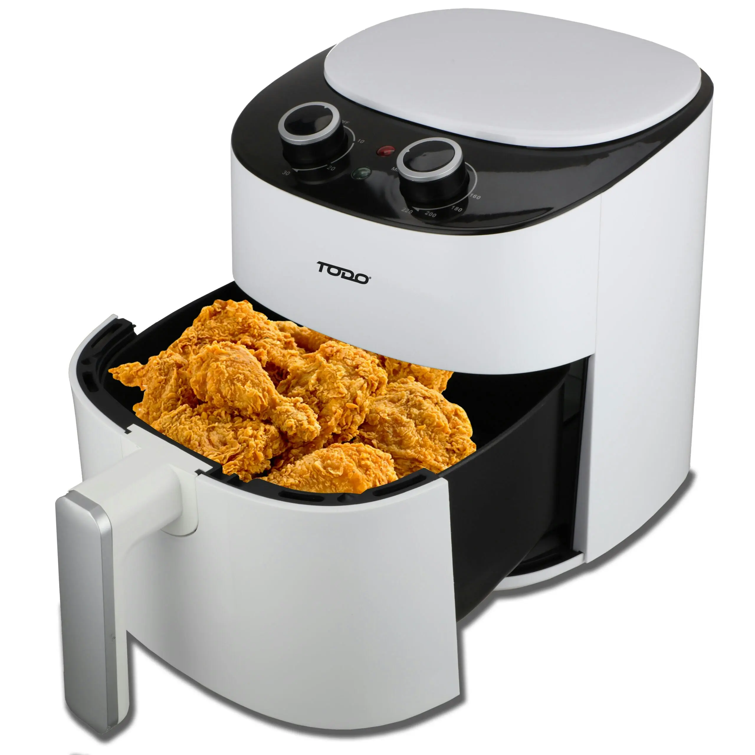 Todo 4.2L Air Fryer 1300W Convection Oven Fan Forced Multi Function Cooker Analog – White - Home & Garden