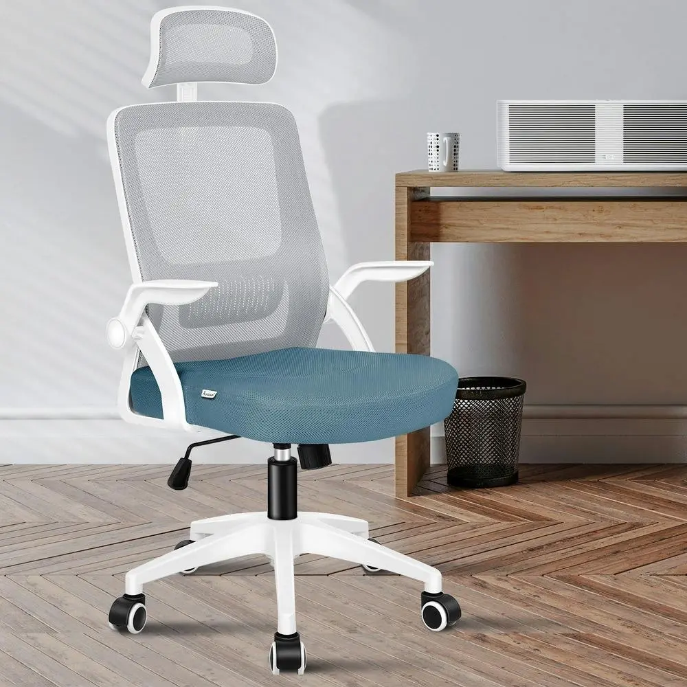 Alfordson Mesh Office Chair Blue & Grey - Furniture