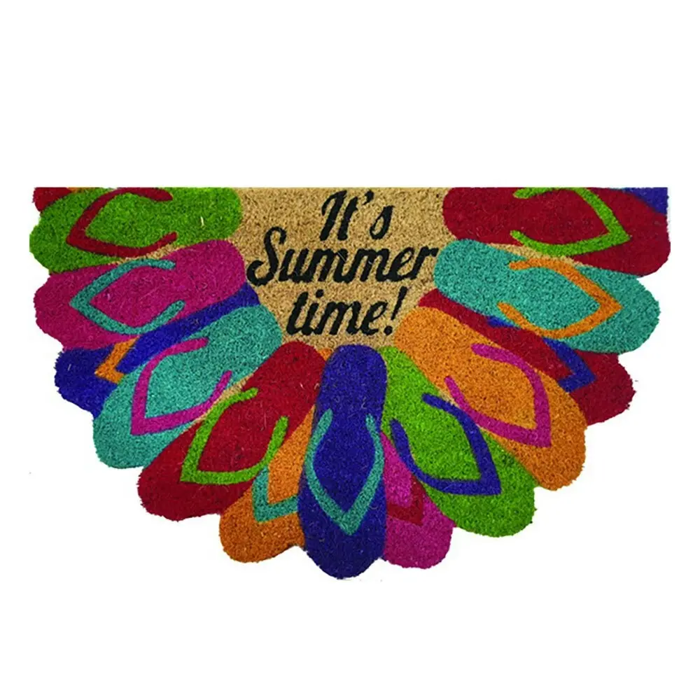 Solemate PVC Backed Coir Summer Thongs 45x75cm Slim Outdoor Stylish Doormat - Home & Garden