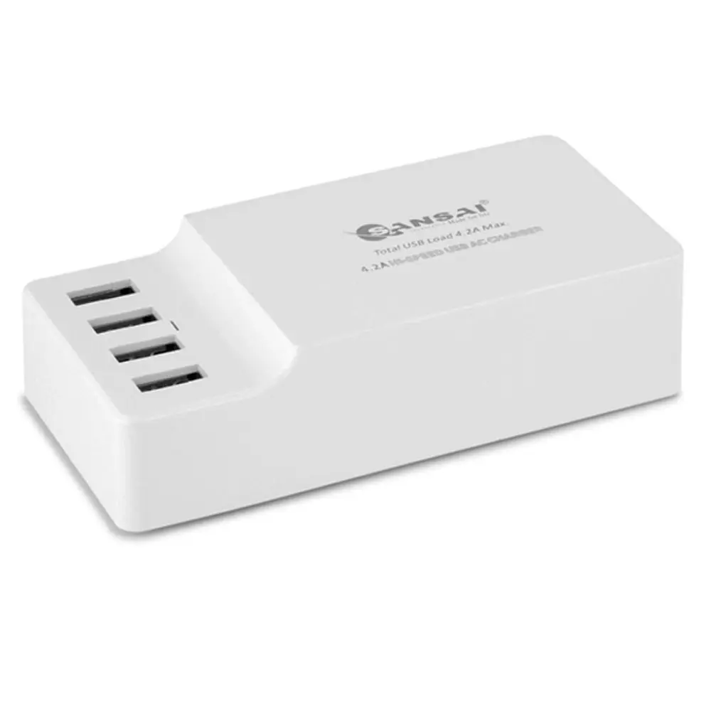 4 Port USB Charger Charging Station Hub 4.2A for iPhone Galaxy iPad Tablet HTC - Electronics