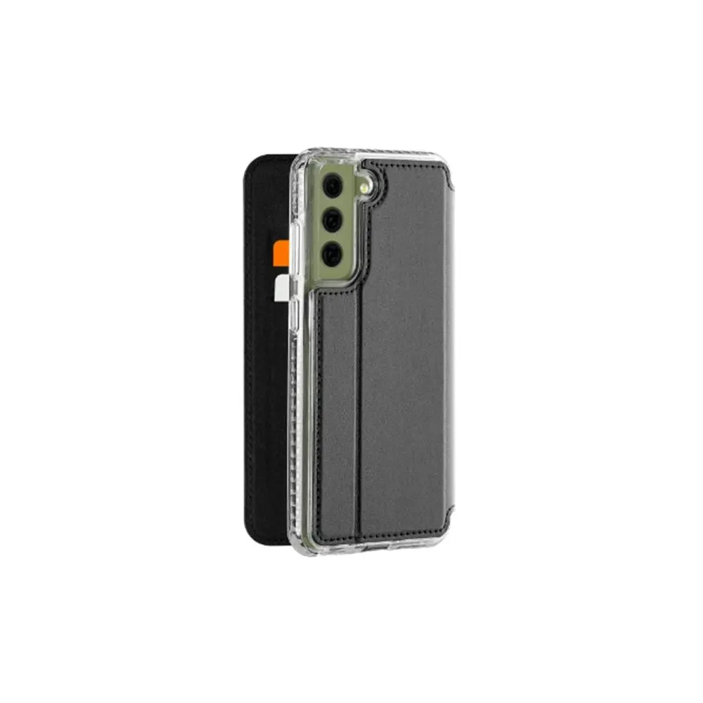 3sixT SlimFolio 1.0 Qi Charging Armour Cover Protection For Samsung S21 FE Black - Electronics