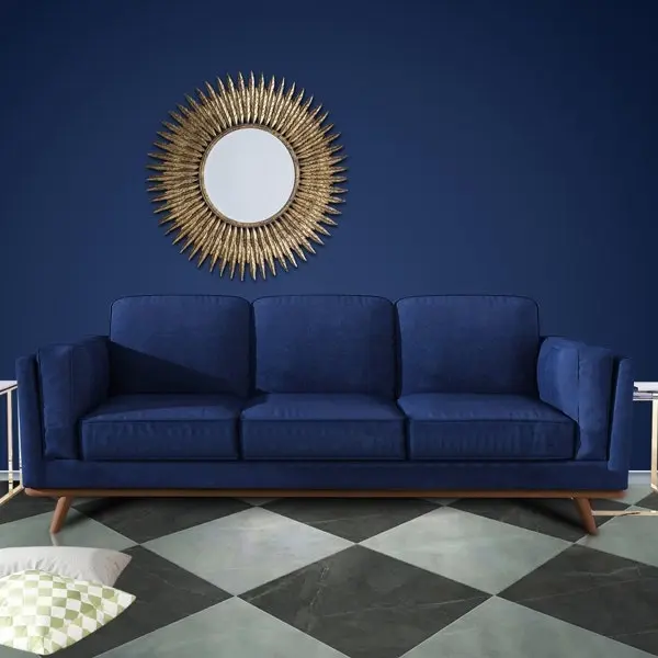 3+2+1 Seater Sofa BlueFabric Lounge Set for Living Room Couch with Wooden Frame - Furniture