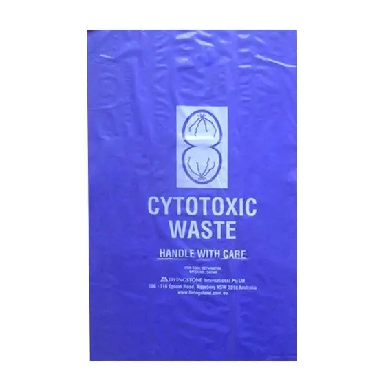 Livingstone Plastic Cytotoxic Biohazard Waste Bags Purple 70L 60 x 100cm 100 Carton - Commercial