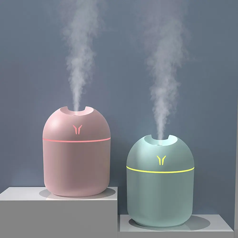 2 Pack 250ml USB Mini Colourful Light Air Humidifier-Blue+Pink