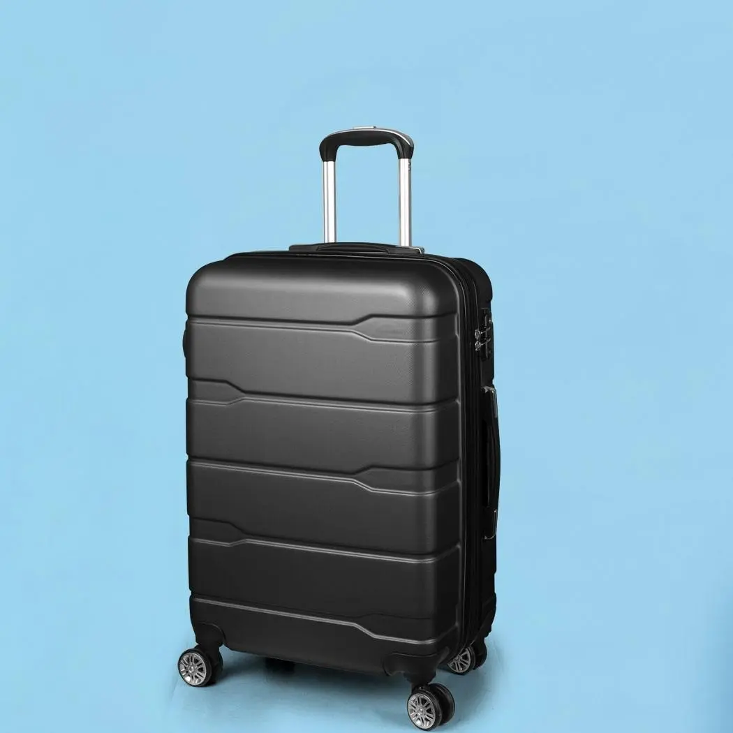 Slimbridge 24" Inch Expandable Luggage Travel Suitcase Case Hard Shell TSA Black - Fashion