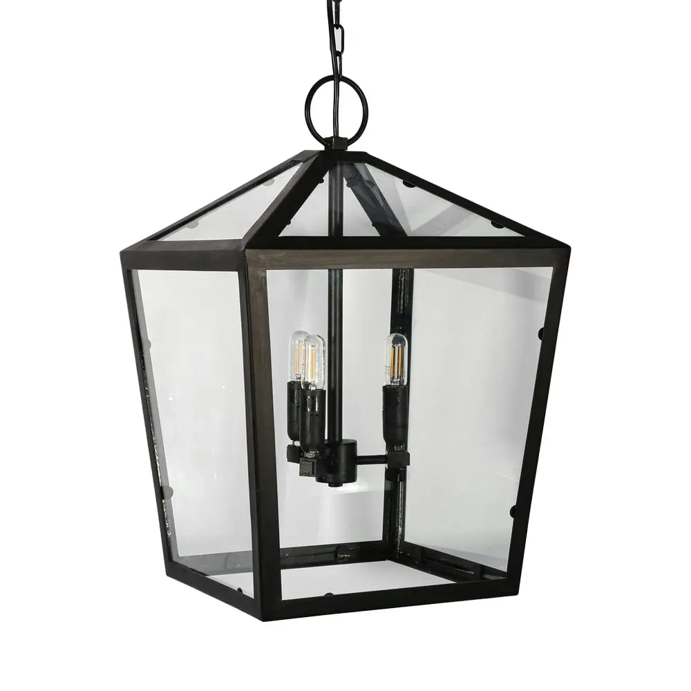 Belle Banson Iron Ceiling Pendant Light 54cm Hanging Lamp Home Room Decor Black - Home & Garden