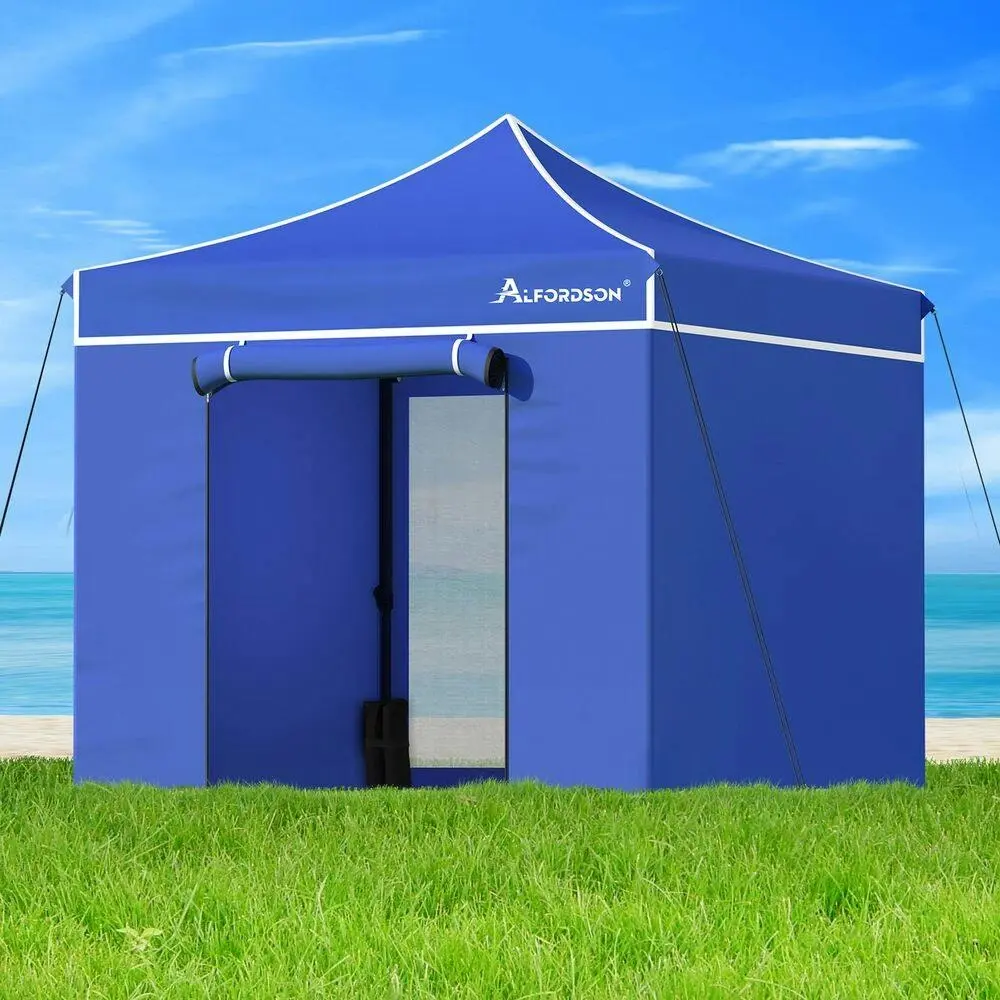 Alfordson Gazebo 3x3 Pop Up Marquee Blue - Home & Garden
