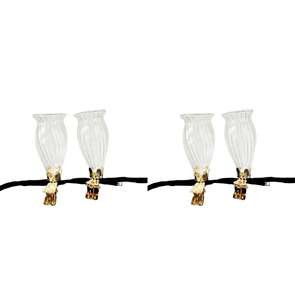 4pc Urban Products Decorative Kinkora Flower Clip Vases Clear Home Decor - Home & Garden