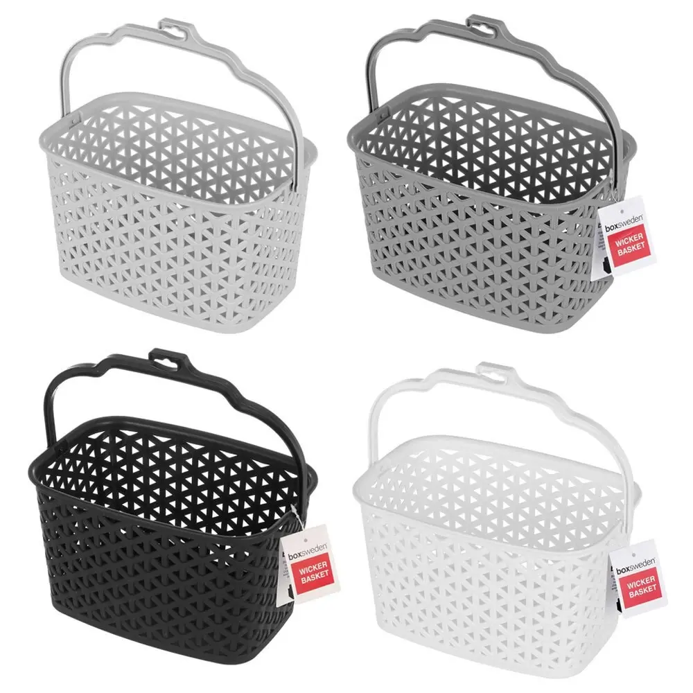 4x Boxsweden Wicker Design Peg Basket Storage Holder/Organiser w/ Hook Assorted - Home & Garden