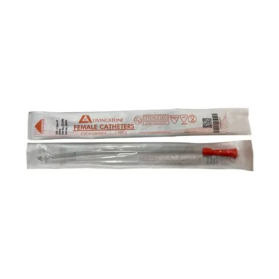 Livingstone Female Catheter 16FG Orange 5.33mm Diameter 23cm Length Sterile 100 Bag - Commercial