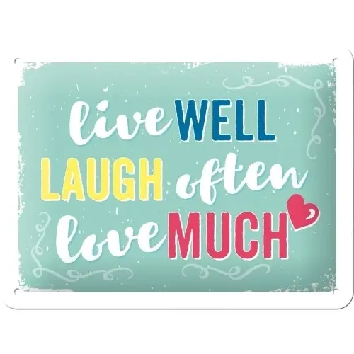 Nostalgic Art 15x20cm Small Wall Hanging Metal Sign Live Laugh Love Home Decor - Home & Garden