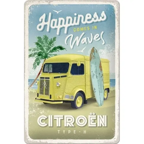 Nostalgic Art Citroën H Van Hit The Waves 20x30cm Medium Metal Sign Wall Decor - Home & Garden