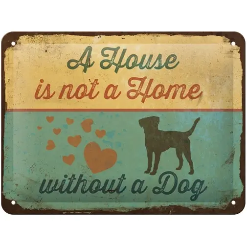 Nostalgic Art 15x20cm Small Wall Hanging Sign House is not a Home without a Dog - Home & Garden