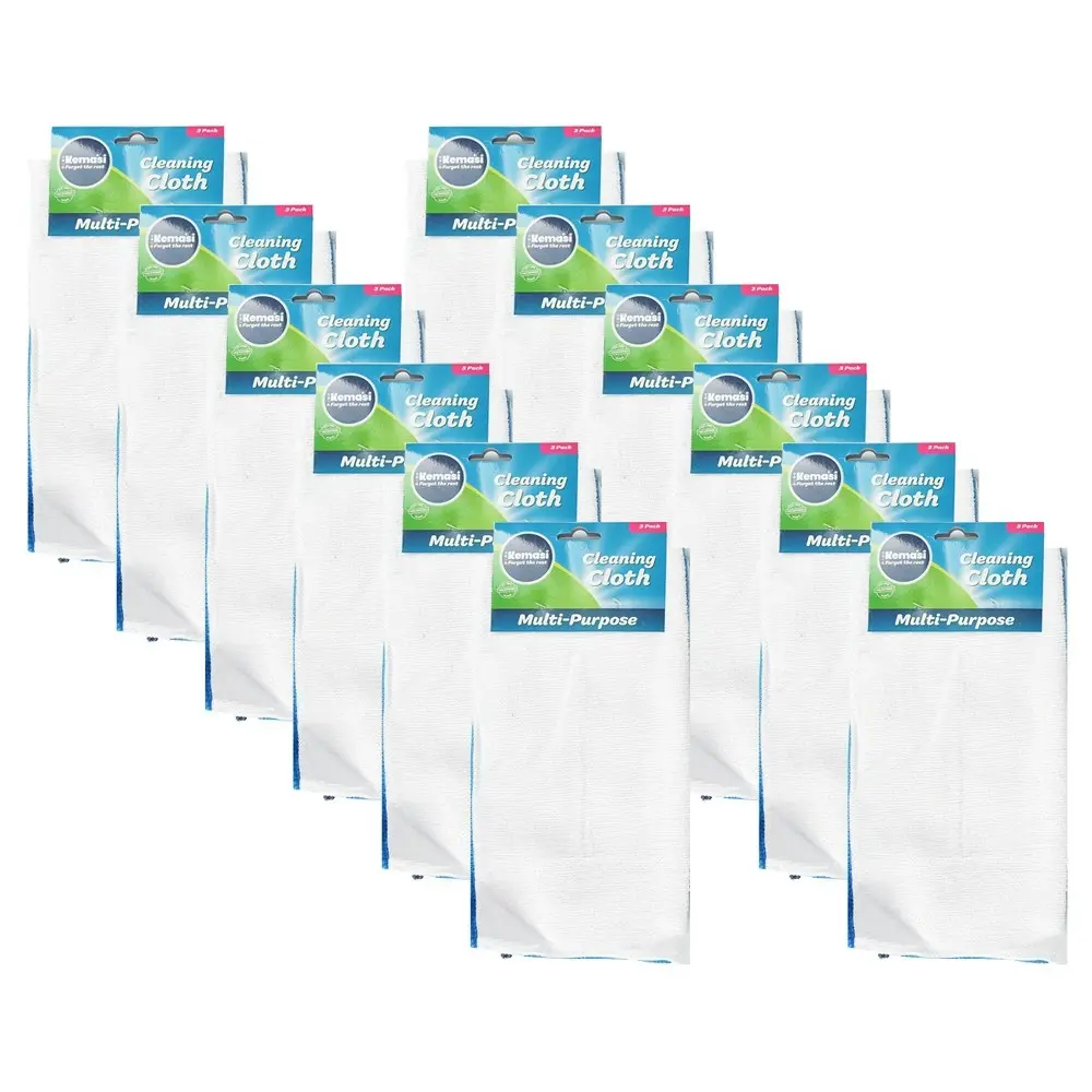 12x kemasi Multipurpose Microfibre Cleaning Cloth Home Kitchen Cleaning Assorted - Home & Garden