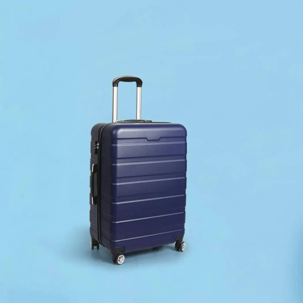 Slimbridge 20" Carry On Luggage Case Suitcase Travel TSA Lock Hard Shell Navy - Fashion