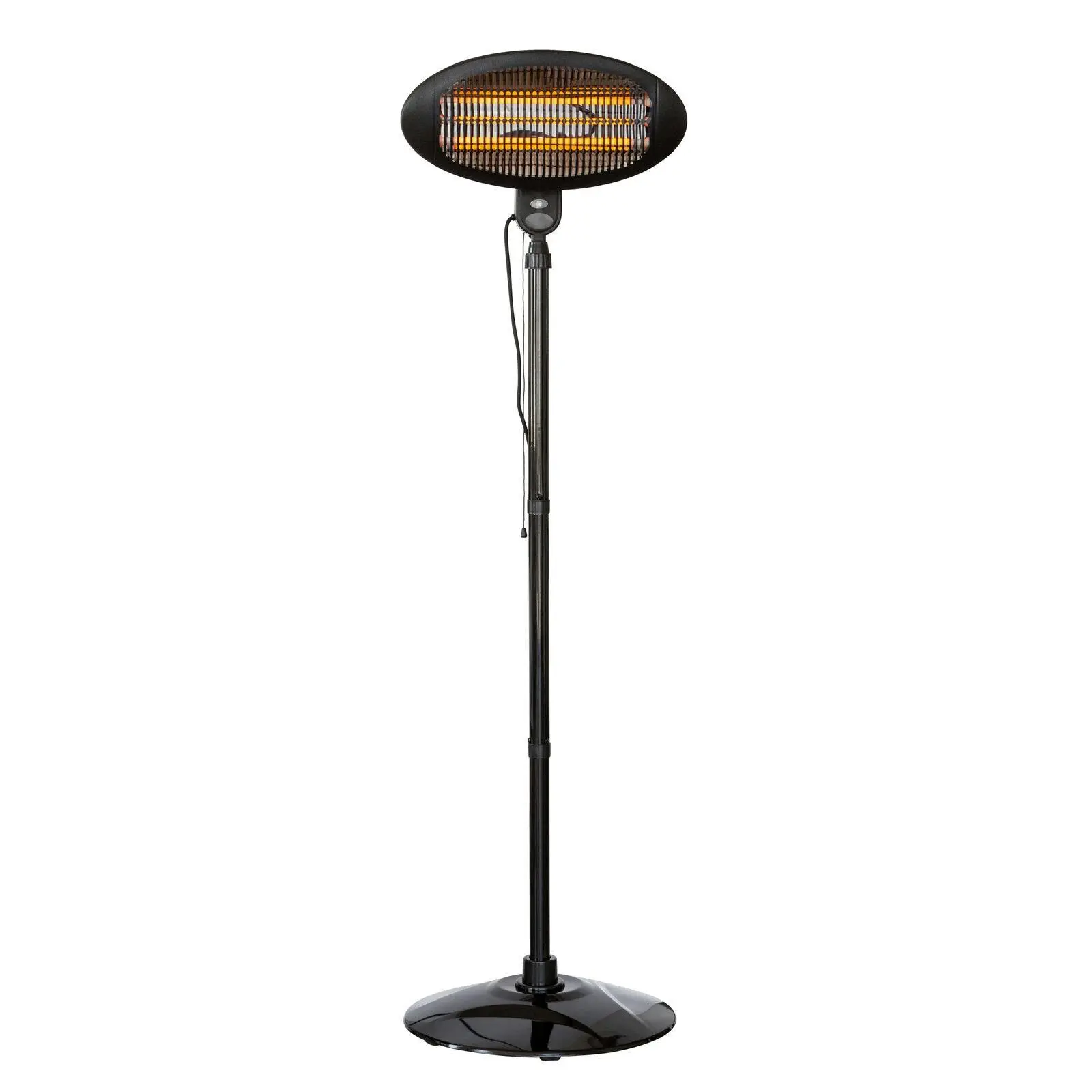 2000W 2.1m Free Standing Adjustable Portable Outdoor Electric Patio Heater Black - Home & Garden
