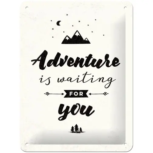 Nostalgic Art 15x20cm Small Wall Hanging Metal Sign Adventure is Waiting Decor - Home & Garden