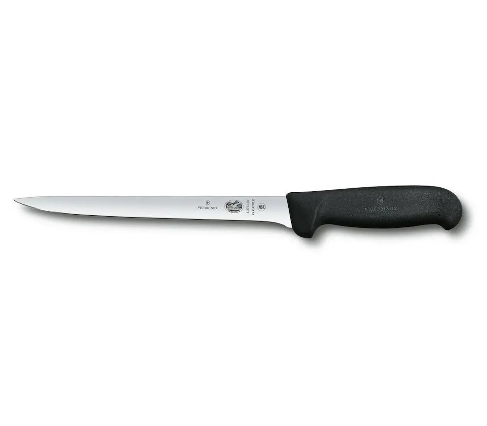 Victorinox Fibrox Flexible Narrow Fish Filleting Knife 20cm | Black 5.3763.20 - Home & Garden