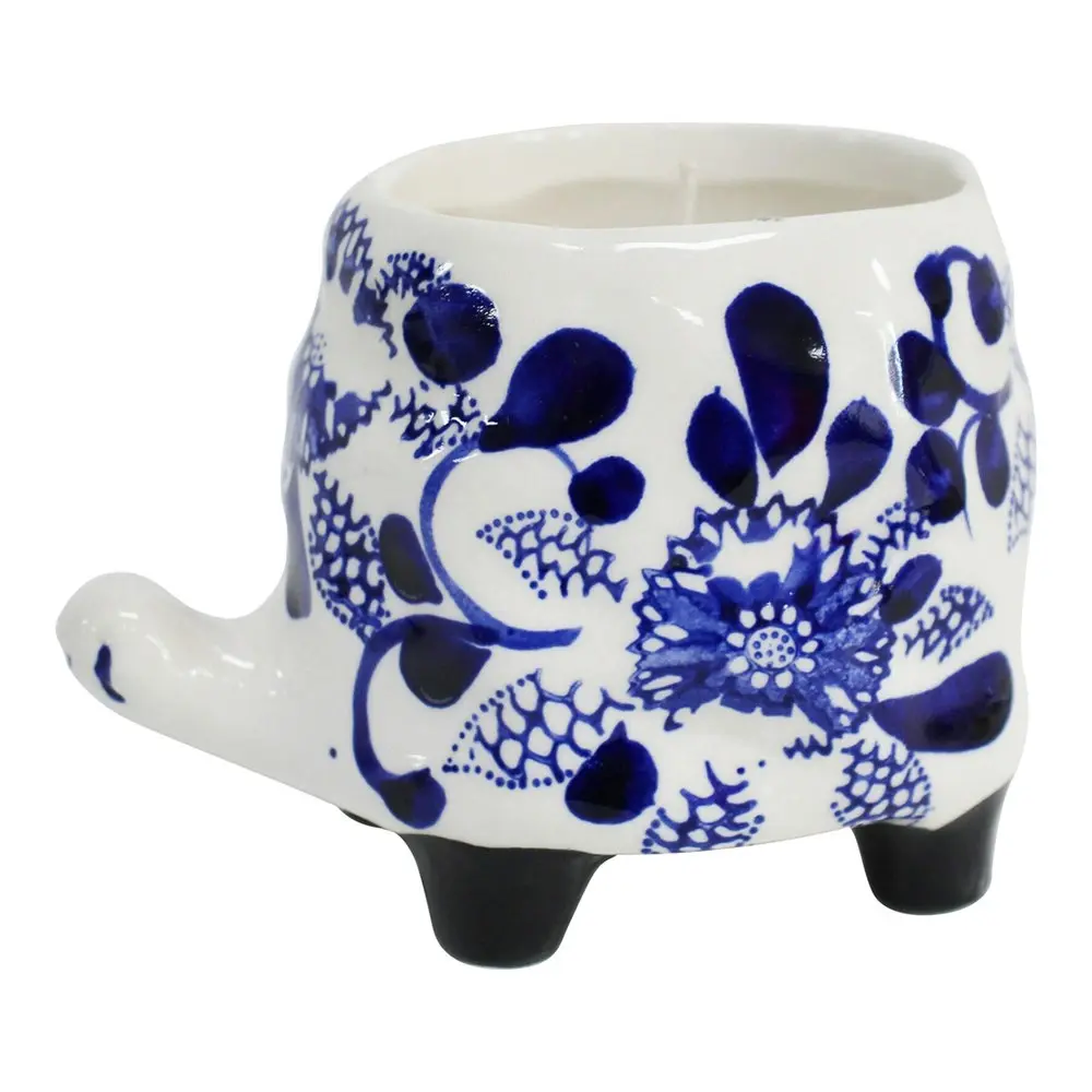 Ceramic 12cm Scented Tealight Candle Turtle Hamptons Floral Home Fragrance Decor - Home & Garden