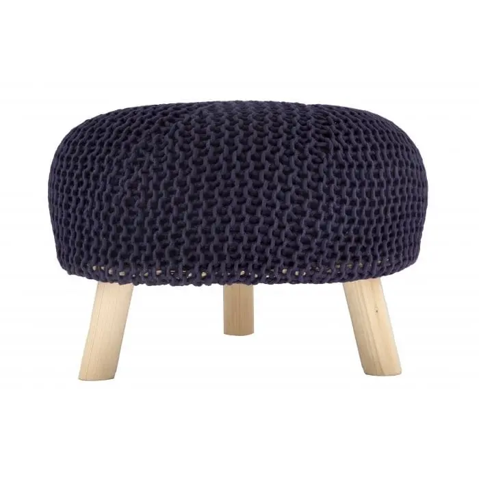 Ava Stool NAVY 14''x20'' - Furniture