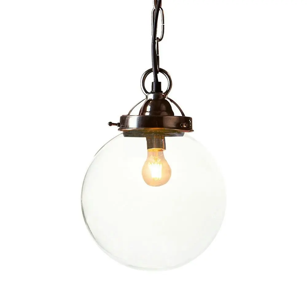 Belle Celeste Brass/Glass Ceiling Pendant Light Lamp Small 25cm Antique Silver - Home & Garden
