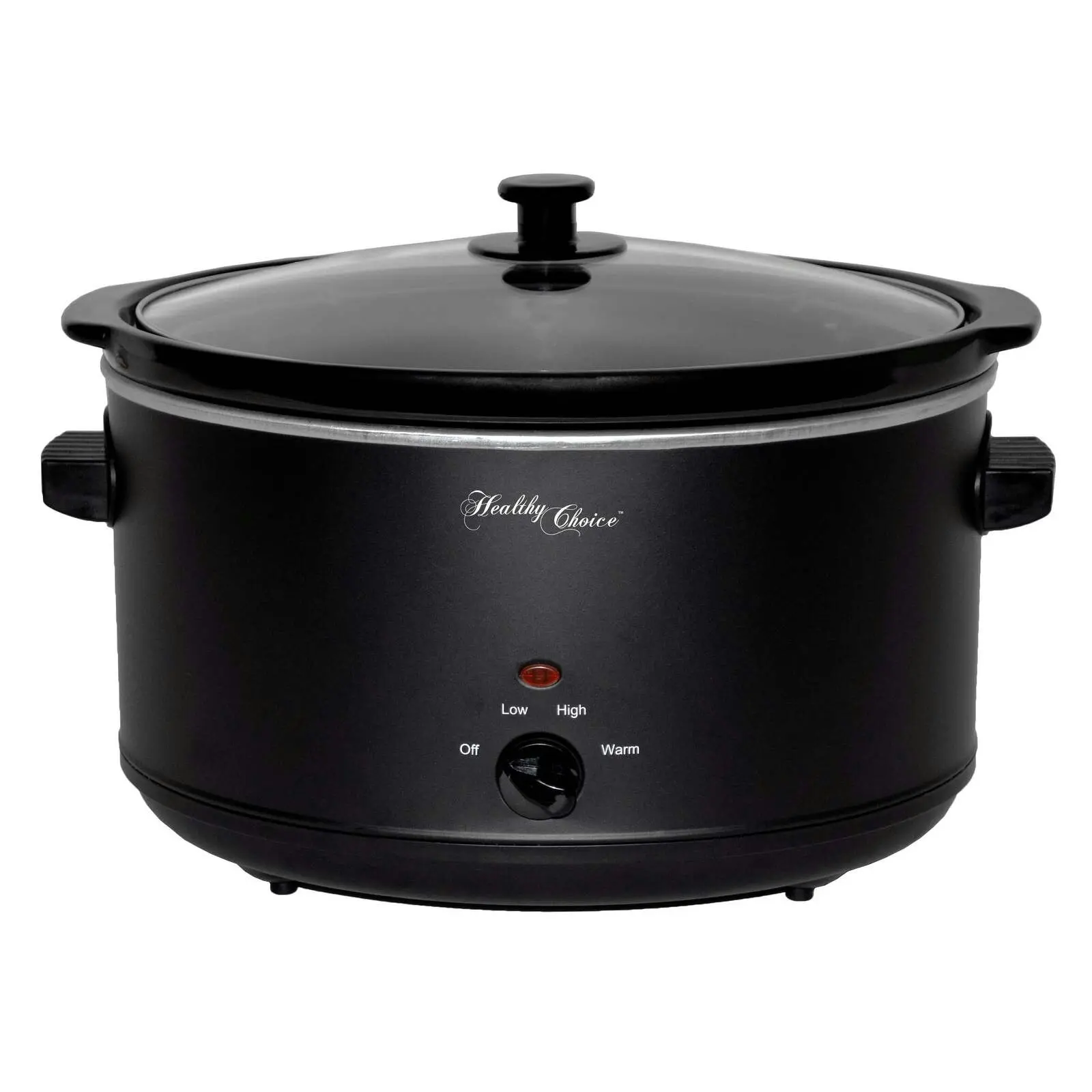 8L Slow Cooker (Black) Large Capacity Ceramic Pot, 300W - Home & Garden