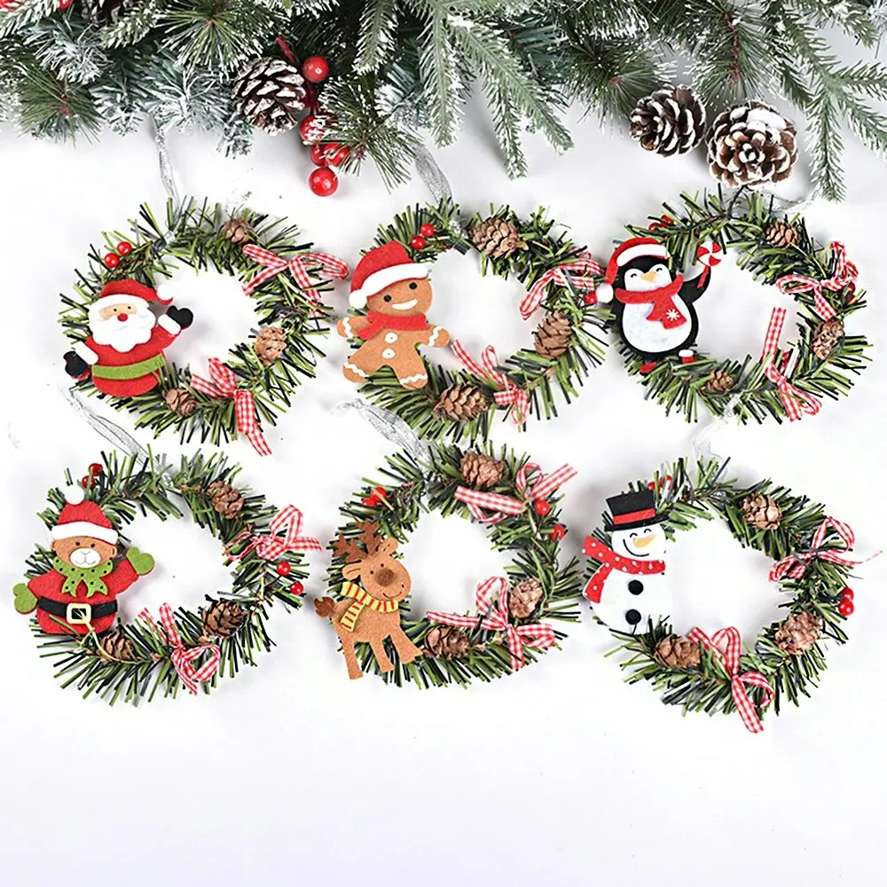 6pcs Christmas wreath pendant Christmas tree ornaments - Up to 60% Off Christmas Decoration Specials