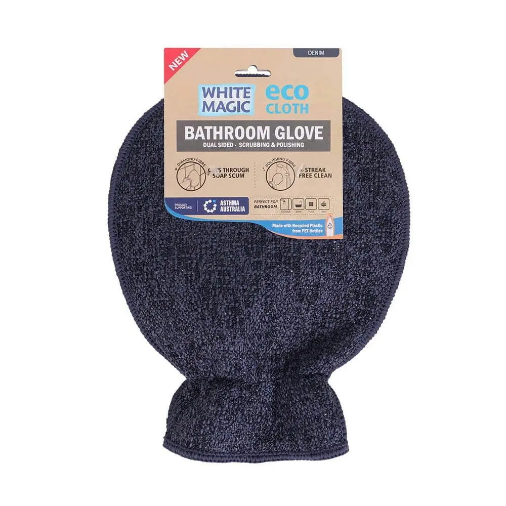 Eco Cloth Bathroom Glove Surface Cleaner Dual Sided Dirt/Grime Scrubber Denim - Home & Garden