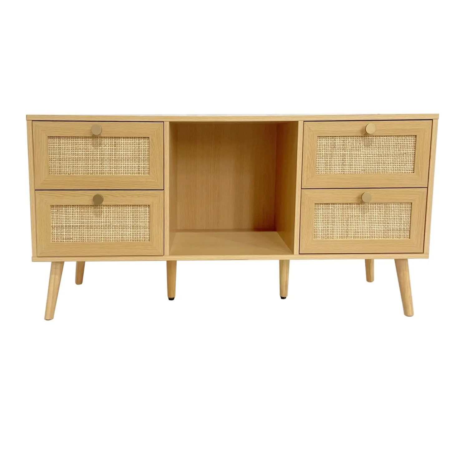 Foret Rattan Kitchen Sideboard Cabinet Storage Organizer Buffet Table Shelves - Furniture