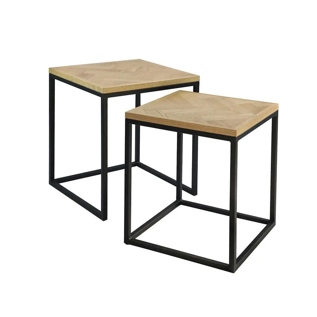 Levede Nesting Side Table Set of 2 Bedside Sofa Square End Tables Coffee Office - Furniture