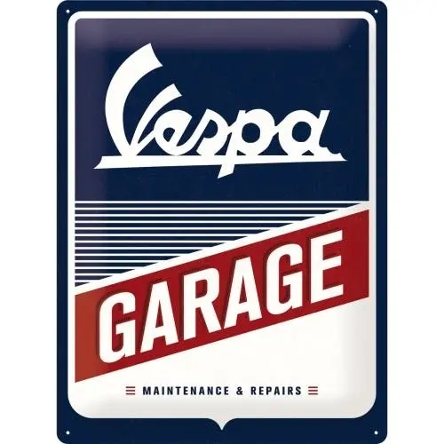 Nostalgic Art Vespa Garage 30x40cm Large Metal Tin Sign Home Wall Hanging Decor - Home & Garden