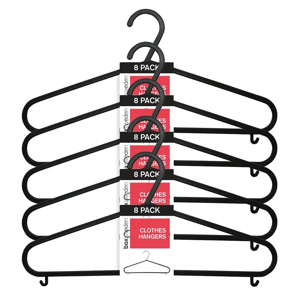 40pc Boxsweden Clothes Hangers Wardrobe Closet Clothing Hanger Organiser Black - Home & Garden