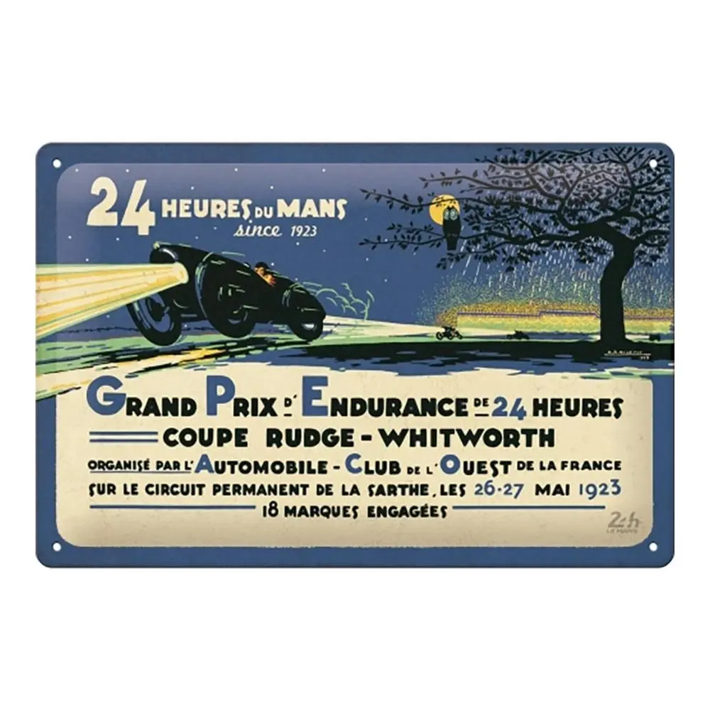 Nostalgic Art 20x30cm Medium Metal Sign 24h Le Mans First Race 1923 Home Decor - Home & Garden