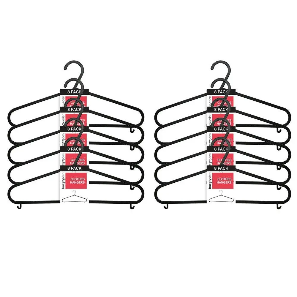 80pc Boxsweden Clothes Hangers Wardrobe Closet Clothing Hanger Organiser Black - Home & Garden