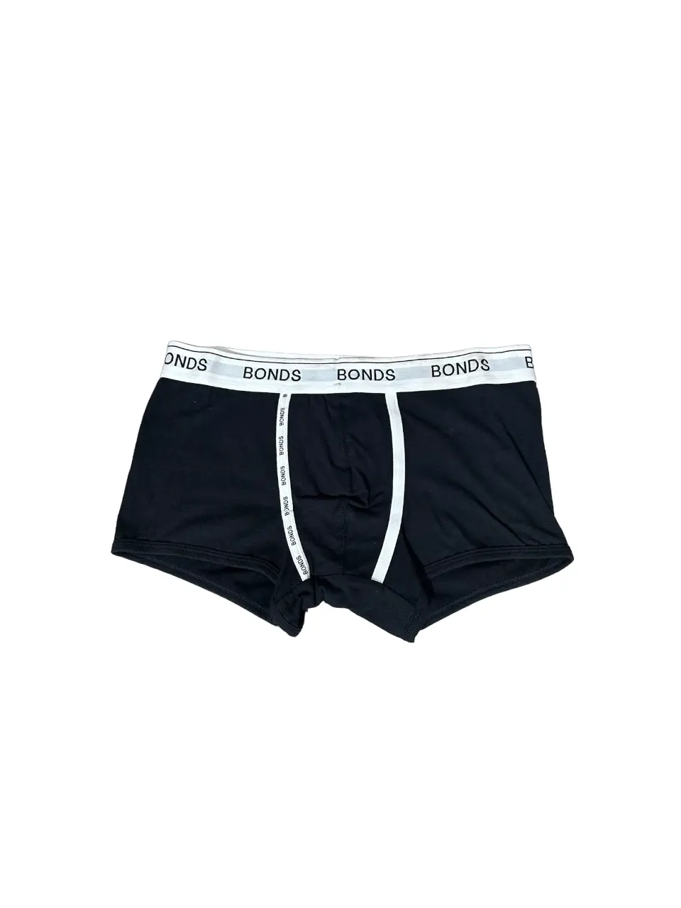 Mens Bonds U Front Trunks Underwear Jocks Black With White - Fashion
