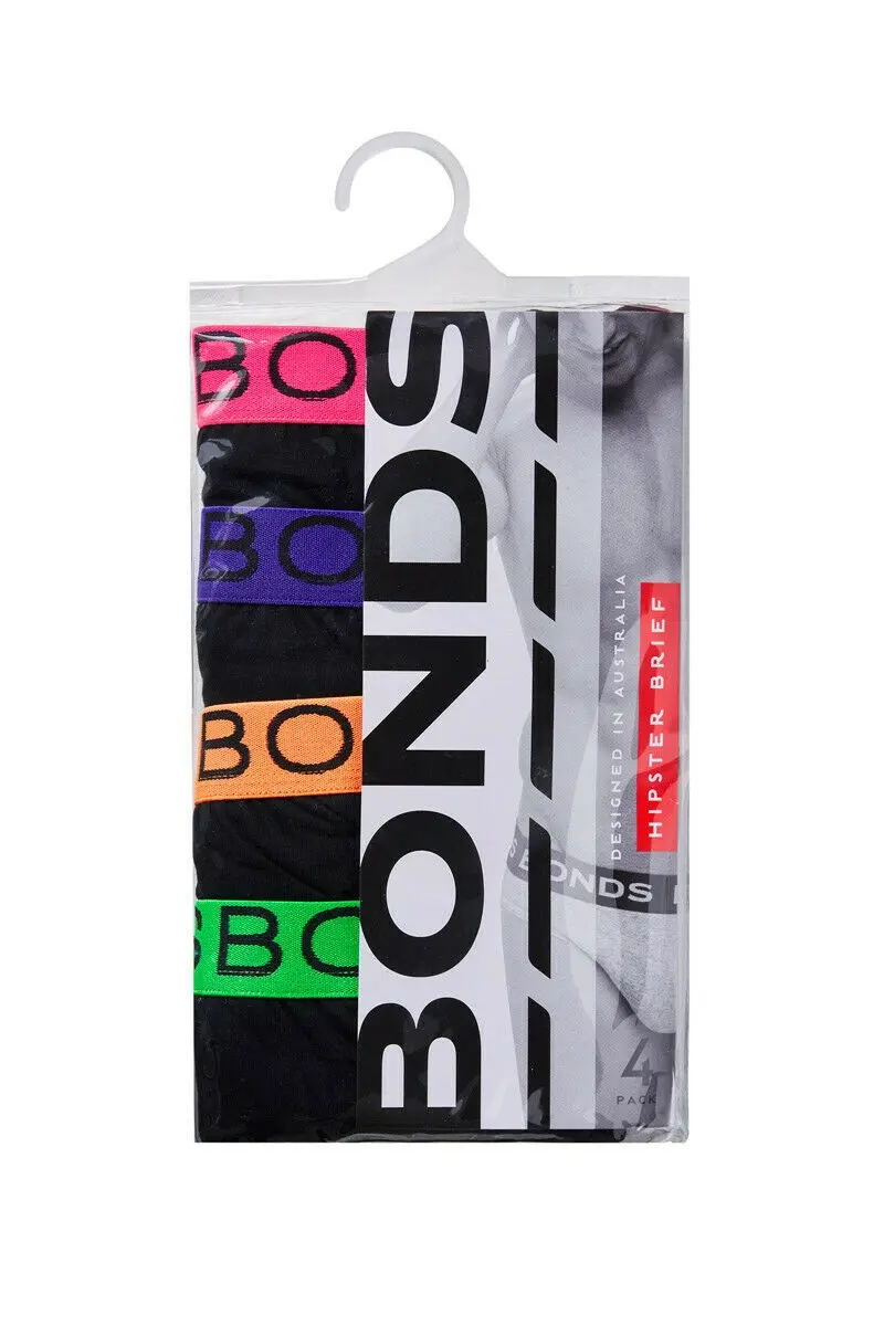 4 x Mens Bonds Action Hipster Briefs Multi Underwear - Fashion