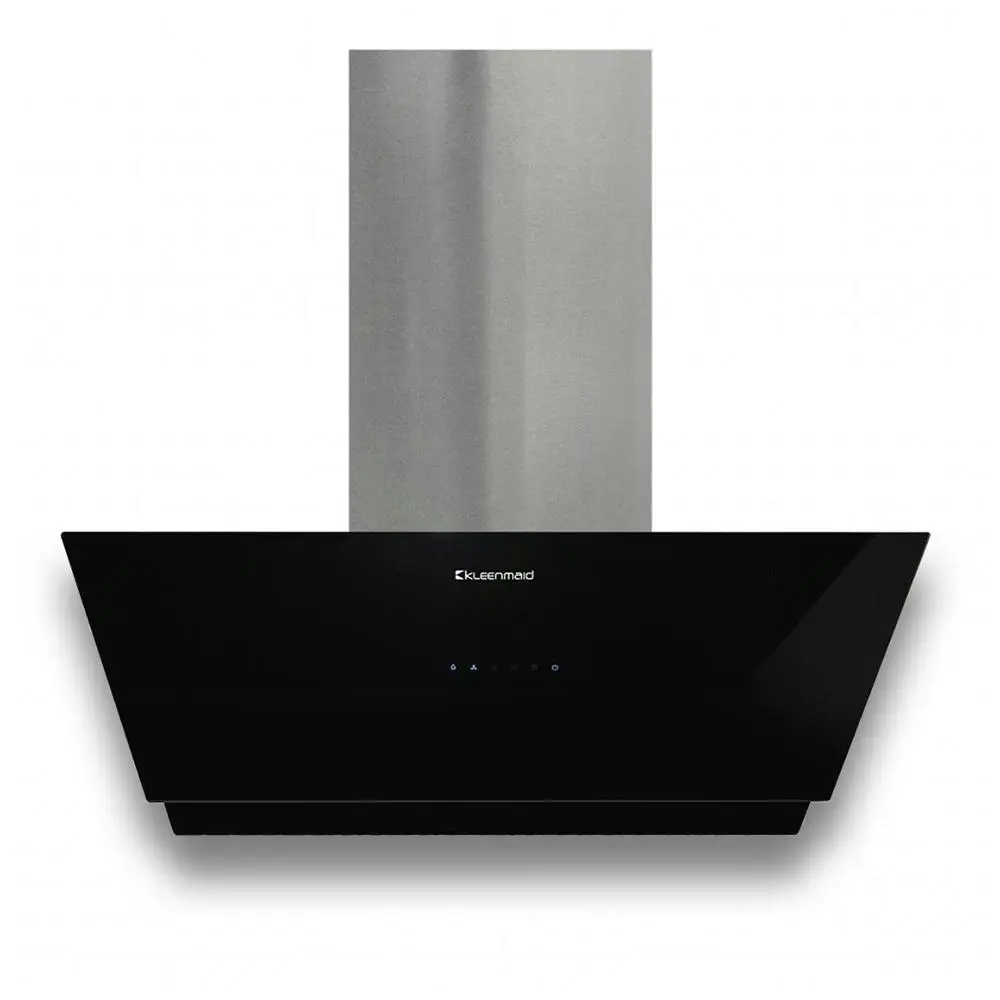 Kleenmaid 900m3/h Canopy Glass Wall Mount Vertical Sensor Rangehood Black 90cm - Home & Garden