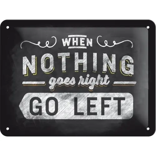 Nostalgic Art 15x20cm Small Wall Hanging Metal Sign Go Left Home/Cafe Decor - Home & Garden