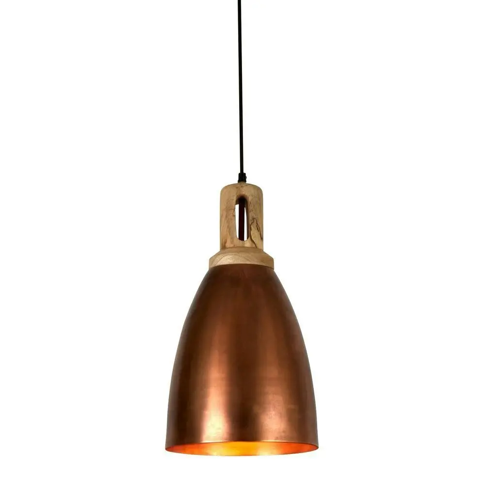 Belle Lewis Iron Ceiling Pendant Light 43cmHanging Lamp Decor Antique Copper - Home & Garden