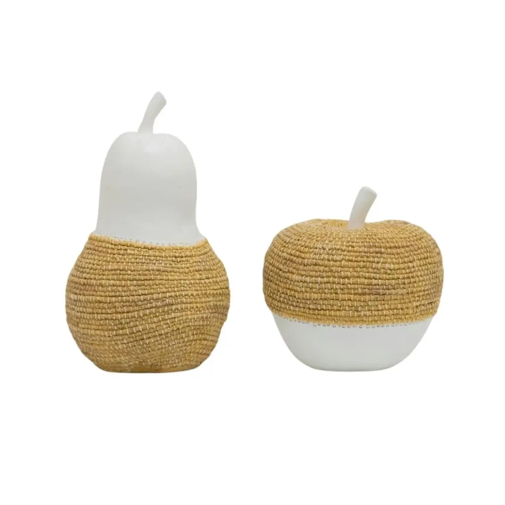 Willow & Silk Apple & Pear 21cm/14cm Fruit Replica Ornament - Home & Garden