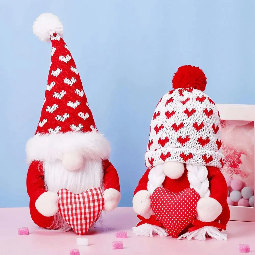 2 Pcs Christmas Decorate Valentines Day Decor Gnomes Romatic Gnome Oranment - Home & Garden