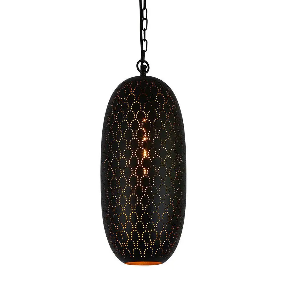 Belle Anaconda Metal Ceiling Pendant Light 52cm Hanging Lamp Home Decor Black - Home & Garden